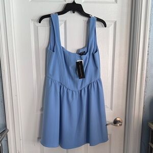 French Connection Light Blue Sleeveless Skater Dress